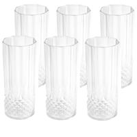 Drinkglazen - 6x stuks - kunststof - 400 ml - kristaleffect - vaatwasmachine bestendig