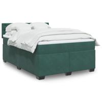 Boxspring met matras fluweel donkergroen 140x190 cm
