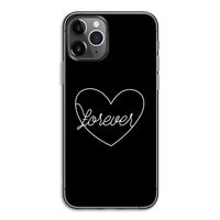 Forever heart black: iPhone 11 Pro Transparant Hoesje Forever heart black: iPhone 11 Pro Transparant Hoesje