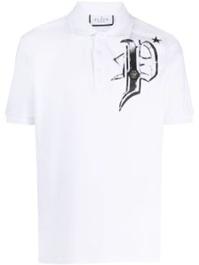 Philipp Plein logo-print cotton polo shirt - Blanc