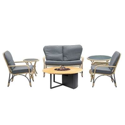 Garden Impressions Olaf loungeset naturel incl. Cosiloft vuurtafel Garden Impressions Olaf loungeset naturel incl. Cosiloft vuurtafel