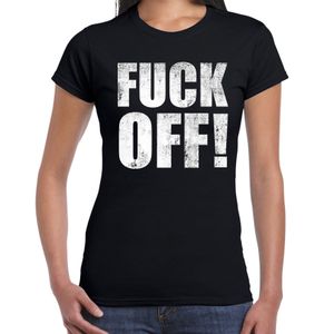 Fuck off protest t-shirt zwart voor dames