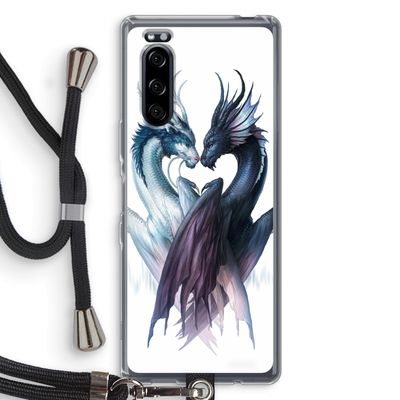 Yin Yang Dragons: Sony Xperia 5 Transparant Hoesje met koord