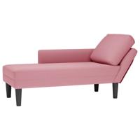 Chaise longue met kussen en rechterarmleuning fluweel roze