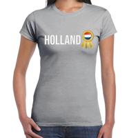 Verkleed T-shirt voor dames - Holland - grijs - voetbal supporter - themafeest - Nederland