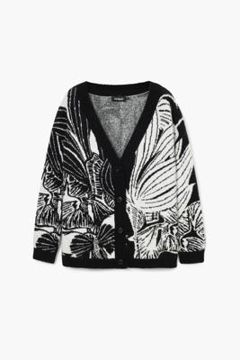 Bedrukte cardigan - BLACK - L