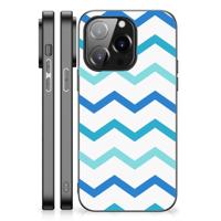 iPhone 14 Pro Back Case Zigzag Blauw