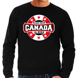 Have fear Canada is here / Canada supporter sweater zwart voor heren