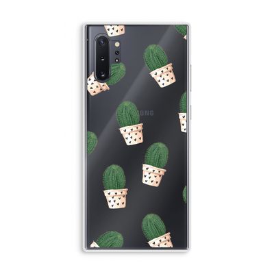Cactusprint roze: Samsung Galaxy Note 10 Plus Transparant Hoesje