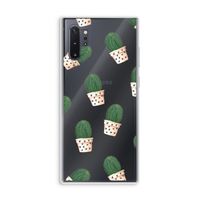 Cactusprint roze: Samsung Galaxy Note 10 Plus Transparant Hoesje