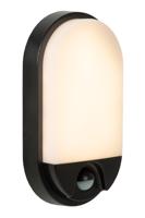 Lucide HUPS IR - Wandlamp Binnen/Buiten - LED - 1x10W 3000K - IP54 - Beweging & dag/nacht sensor - Zwart