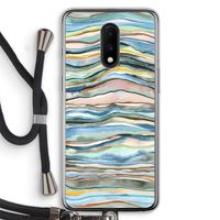 Watercolor Agate: OnePlus 7 Transparant Hoesje met koord