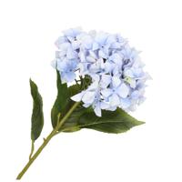 Kunstbloem Hortensia tak - lichtblauw - 109 cm - losse steel - Kunst zijdebloemen