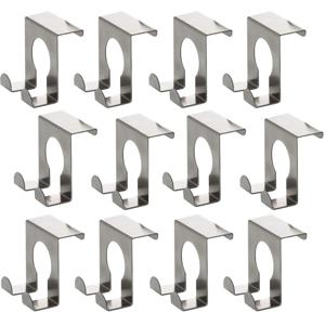 RVS deurhaken - 12x stuks - Huishouden - Ophanghaakjes - metaal - zilver
