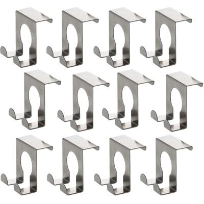 RVS deurhaken - 12x stuks - Huishouden - Ophanghaakjes - metaal - zilver