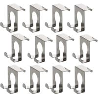 RVS deurhaken - 12x stuks - Huishouden - Ophanghaakjes - metaal - zilver