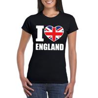 I love Engeland t-shirt - supporters fans - zwart - dames - kleding