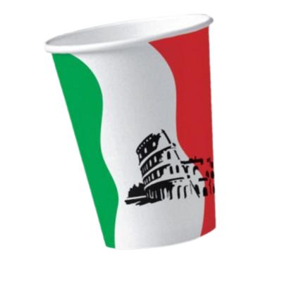 Feest bekertjes Italie vlag - 10x st - 200 ml - papier/karton - wegwerp bekers