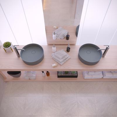 Opbouw Waskom Ideavit Solidfloat 40x40x12 cm Solid Surface Mat Grijs