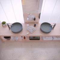 Opbouw Waskom Ideavit Solidfloat 40x40x12 cm Solid Surface Mat Grijs