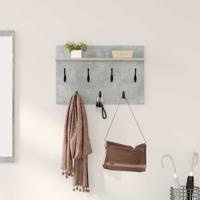 Wandgemonteerde kapstok Betongrijs 60 x 40 x 12 cm Bewerkt hout