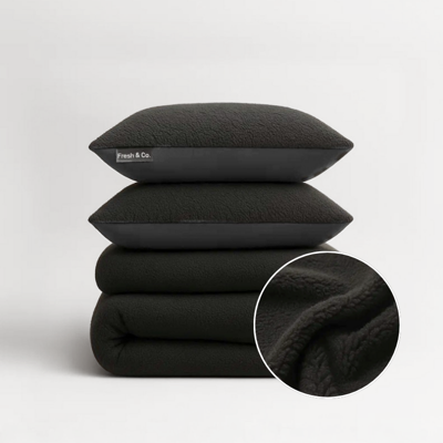 Sale: -30% | Dekbedovertrek Teddy - Antraciet - Lits-Jumeaux (240x220 Cm) - Antraciet Microvezel Teddy - Effen - Fresh And Co - Dekbed-Discounter.nl