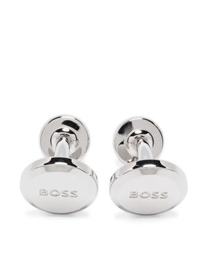 BOSS boutons de manchette à logo embossé - Argent