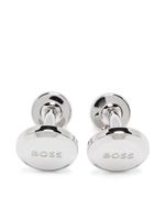 BOSS boutons de manchette à logo embossé - Argent