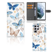 Telefoonhoesje met Pasjes voor Samsung Galaxy S22 Ultra Vlinder - thumbnail