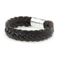Qoss Heren Gevlochten Leren Armband Tom Zwart - Maat M