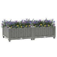 The Living Store Verhoogde Tuinbak Rattan-look - 80 x 40 x 23 cm - Polypropeen