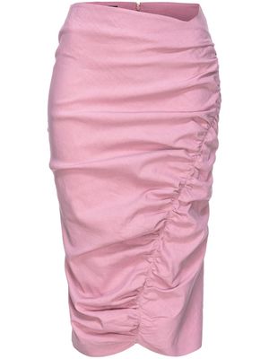 PINKO jupe mi-longue asymétrique à fronces - Rose