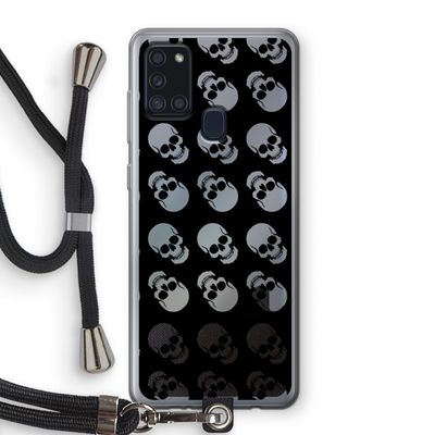 Musketon Skulls: Samsung Galaxy A21s Transparant Hoesje met koord