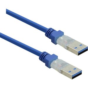 Renkforce USB 3.2 Gen 1 (USB 3.0) 1.80 m Blauw Vergulde steekcontacten [1x USB 3.2 Gen 1 stekker A (USB 3.0) - 1x USB 3.2 Gen 1 stekker A (USB 3.0)]