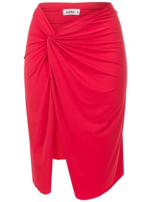 Amir Slama t-shirt asymétrique à détails froncés - Rouge