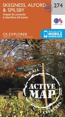 Wandelkaart - Stadsplattegrond 274 OS Explorer Map | Active Skegness / Alford / Spilsby | Ordnance Survey