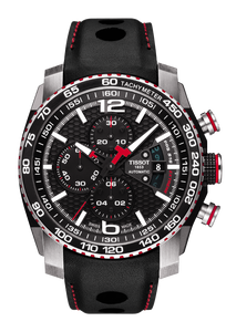 Horlogeband Tissot T0794272605700A / T610034296 Leder Zwart 23mm