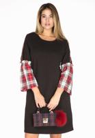 Yoek Dress-sweat check cuffs | Zwart | Maat 46/48