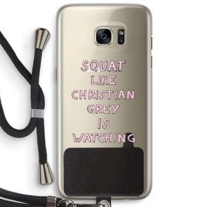 Christian Grey: Samsung Galaxy S7 Edge Transparant Hoesje met koord