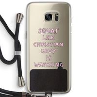 Christian Grey: Samsung Galaxy S7 Edge Transparant Hoesje met koord