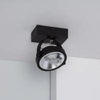 Plafondspot zwart verstelbaar CREE-COB 15W AR111 LED plafondlamp met 1 spot (dimbaar)