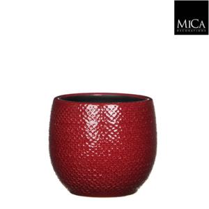 Mica Decorations-e - 6 stuks! Gabriel pot rond bordeaux h14xd16 cm Mica Decorations (e)