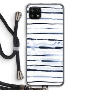 Ink Stripes: Samsung Galaxy A22 5G Transparant Hoesje met koord