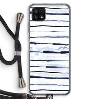 Ink Stripes: Samsung Galaxy A22 5G Transparant Hoesje met koord