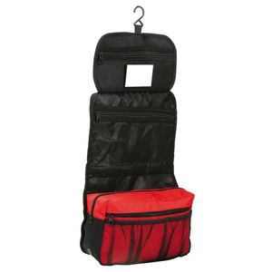 Hangende toilettas/make-up tas zwart/rood 27 cm heren/dames