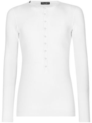Dolce & Gabbana haut boutonné à manches longues - Blanc