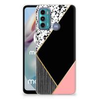 Motorola Moto G60 | TPU Hoesje | Zwart Roze Vormen