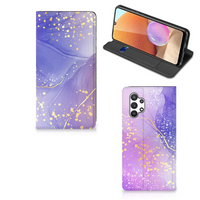 Bookcase voor Samsung Galaxy A32 4G | A32 5G Enterprise Editie Watercolor Paars - thumbnail