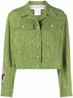 Christian Dior Pre-Owned veste crop à broderies (années 1990) - Vert