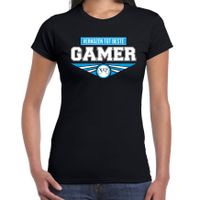 Verkozen tot beste gamer t-shirt zwart dames - Cadeau shirt - thumbnail